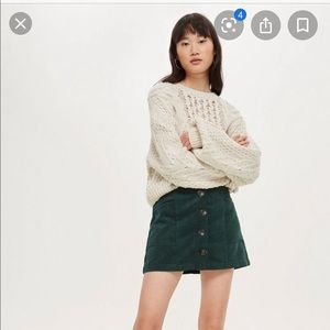 topshop green corduroy skirt.